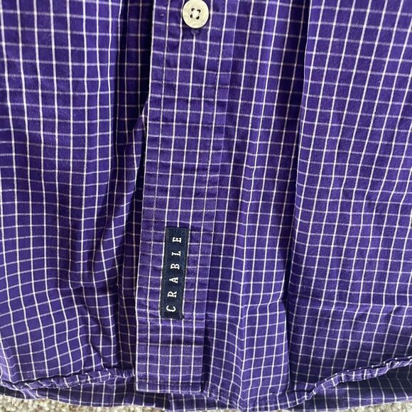 Clemson Tigers Shirt Adult Large Purple Check Crable Sportswear Button Up Mens - Picture 7 of 13